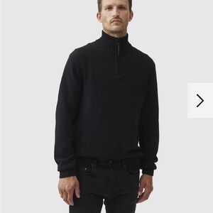 Ross & Gunn Merrill Bay Knit/onyx LG Black Men's Sweater 100% cotton